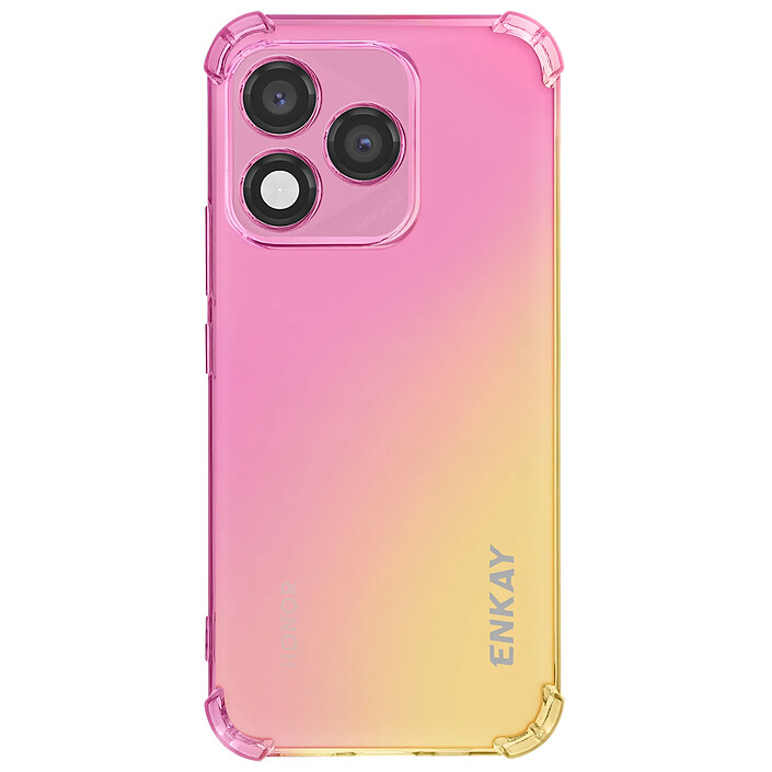 Enkay Coque pour Honor 400 Lite Souple Coins Renforcés Design Dégradé Rose champagne