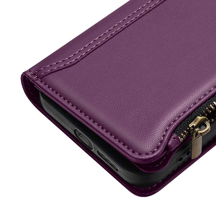 Avizar Étui Portefeuille Oppo A5 Pro Dragonne amovible Fermeture magnétique Violet pas cher