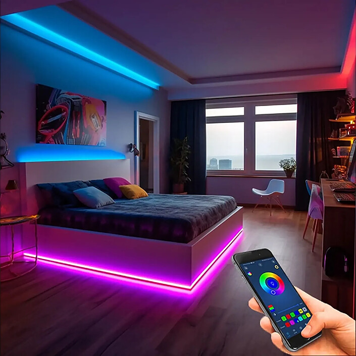 Acheter Avizar Ruban Lumineux 150 LED RGB Connecté Bluetooth Étanche IP65 5m