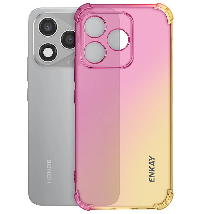 Enkay Coque pour Honor 400 Lite Souple Coins Renforcés Design Dégradé Rose champagne pas cher