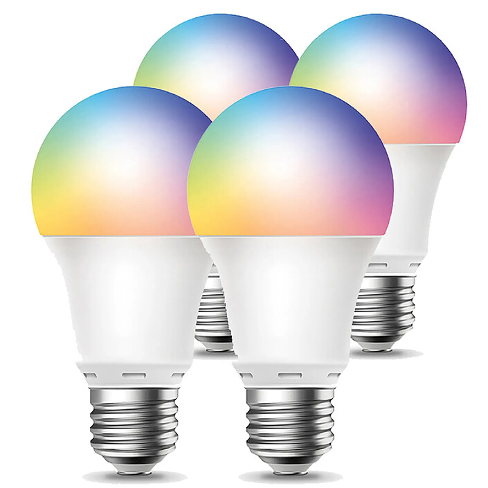 Avizar Pack 4 Ampoules Connectée Wi-Fi / Bluetooth LED RGB 9W E27 Blanc