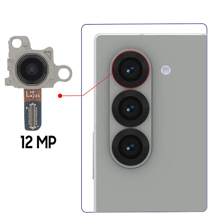 Avis Relife Caméra Arrière Ultra Grand Angle pour Galaxy Z Fold6 12MP Connecteur NF4224 Gris
