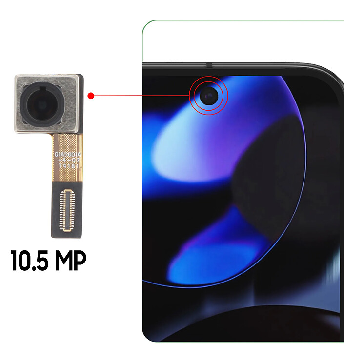 Avis Relife Caméra Avant pour Google Pixel 9 10.5MP Objectif Selfie Gris