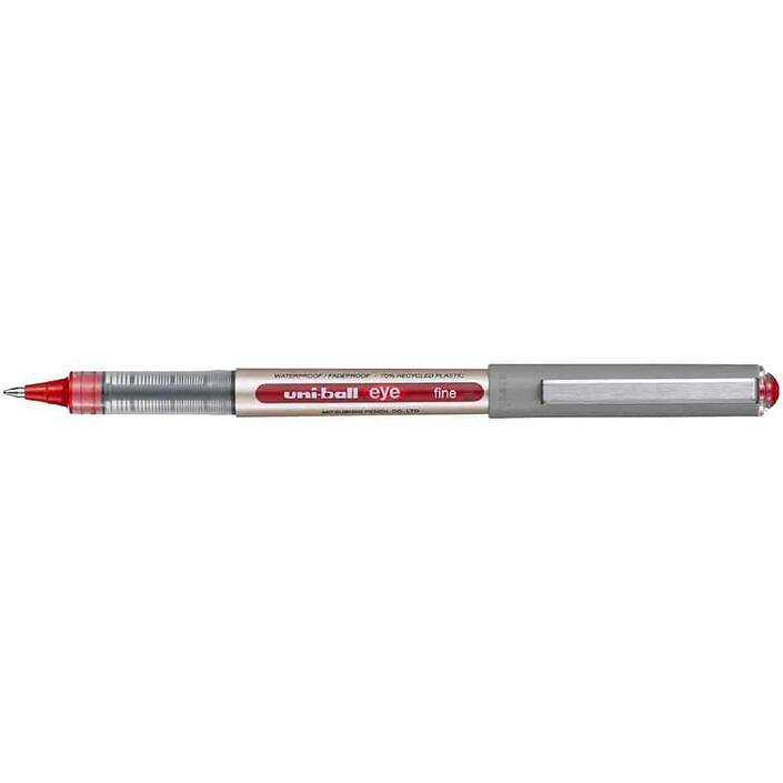 UNI-BALL Stylo Roller Encre Liquide Recyclé UB157E Pointe Moyenne Rouge x 12