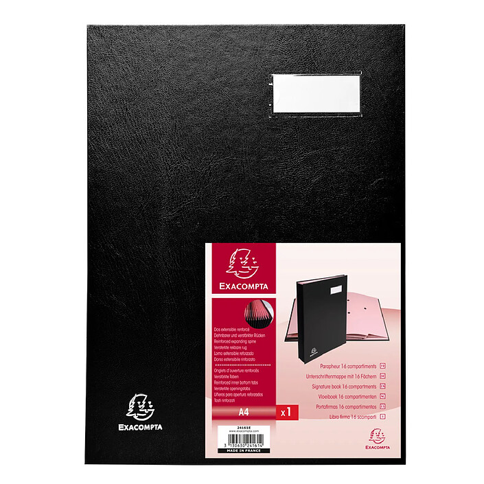 EXACOMPTA Parapheur DIRECTION 16 Compartiments - Noir