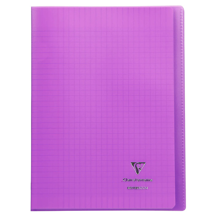 CLAIREFONTAINE Cahier Protège-cahier Koverbook Piqué Polypro A4 96p séyès Violet Transparent