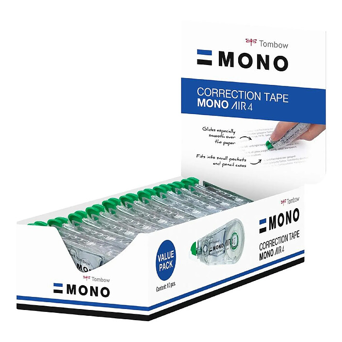 TOMBOW Set de 10 Rollers Correcteur MONO air 4 - 4,2 mm x 10 m Blanc