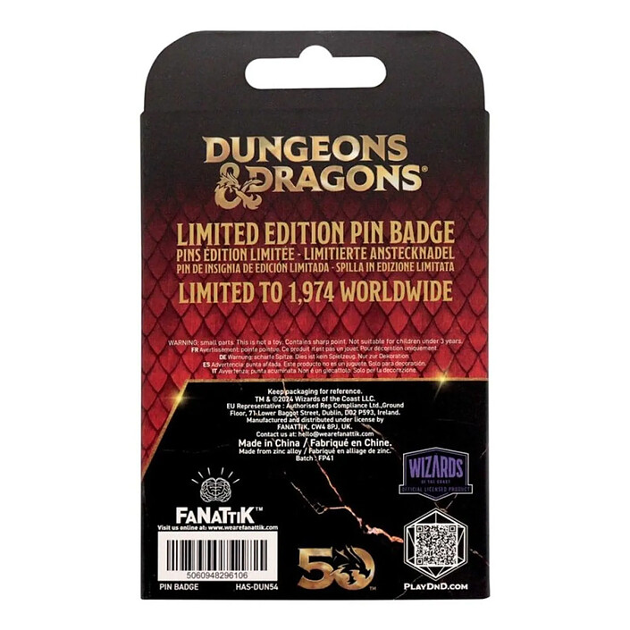 Avis Dungeons & Dragons - Pin's Alignment Spinner 24k Gold Plated Limited Edition
