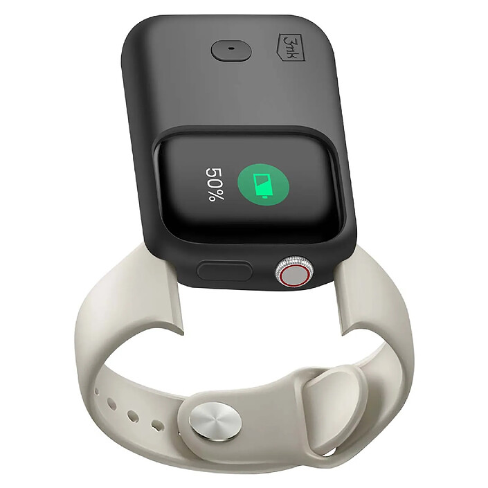 Avis 3mk Coque Batterie Induction pour Apple Watch 49mm Silicone Autonomie 15h Noir