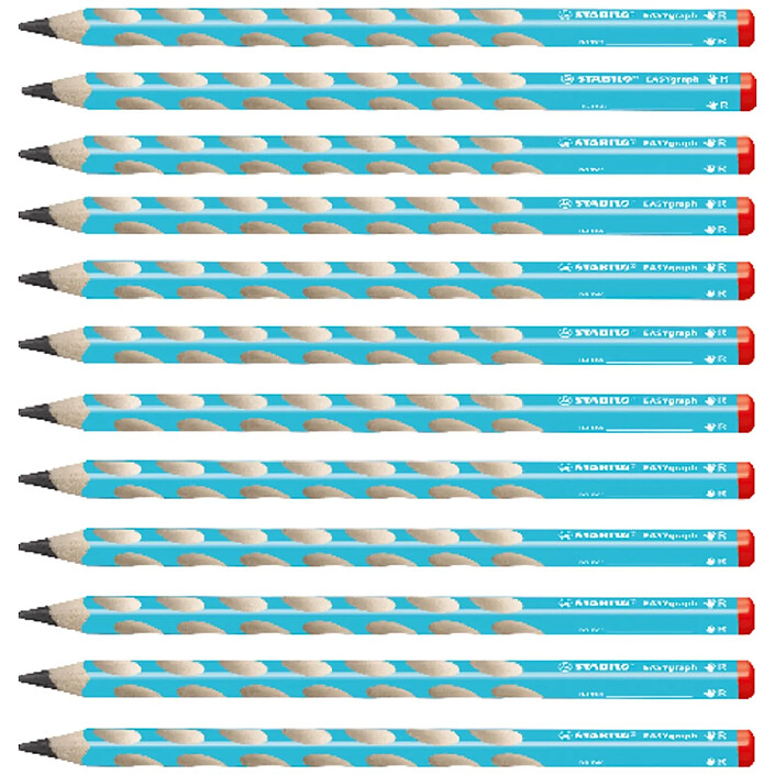STABILO Crayon graphite EASYgraph HB droitier corps bleu clair x 12