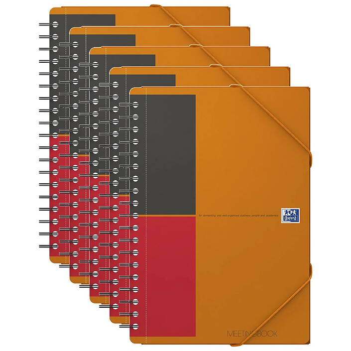 OXFORD MEETINGBOOK B5 160P 90g lignée 6MM couverture polypro x 5
