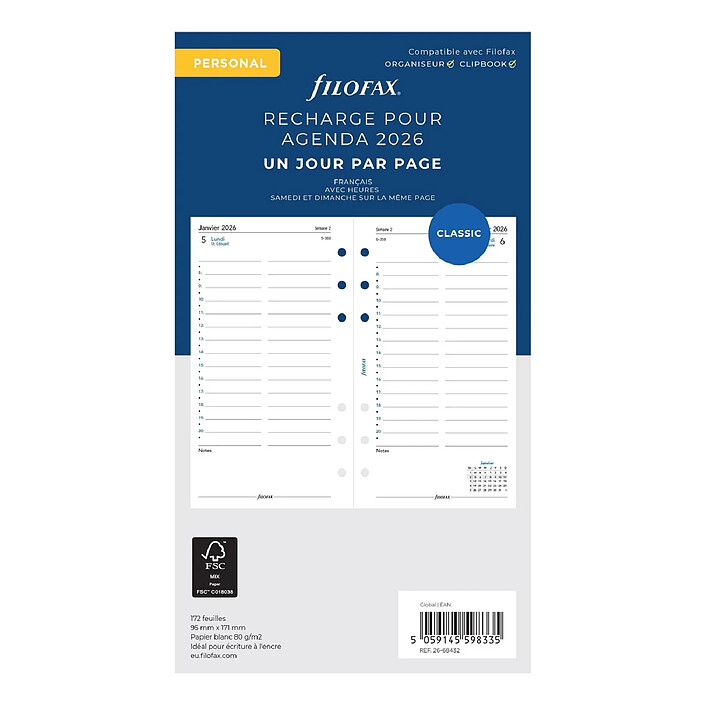 FILOFAX Jour par page - français - Personal 2026