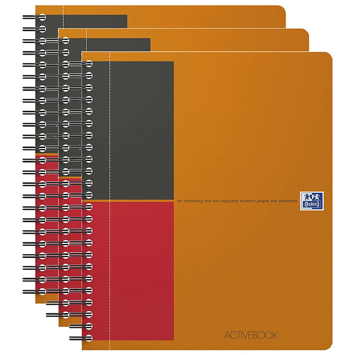 OXFORD Cahier ACTIVEBOOK Spiralé Polypro A5+ 160 pages 90g lignées x 3