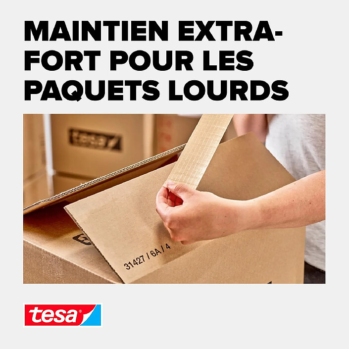 TESA Ruban adhésif d'emballage PAPER ULTRA STRONG 50mm x 25m x 6 pas cher