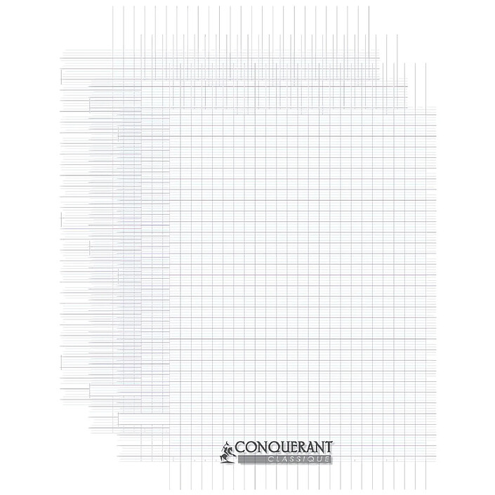 CONQUÉRANT Cahier conquérant polypro agrafé 24x32 cm 60P 90G grands carreaux incolore x 3