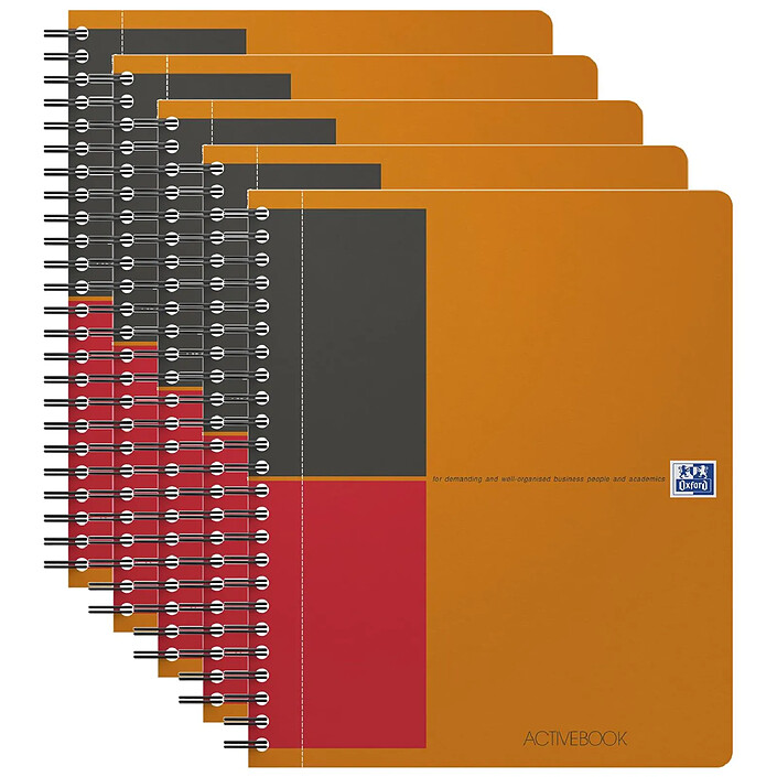 OXFORD Cahier ACTIVEBOOK Spiralé Polypro A5+ 160 pages 90g lignées x 5
