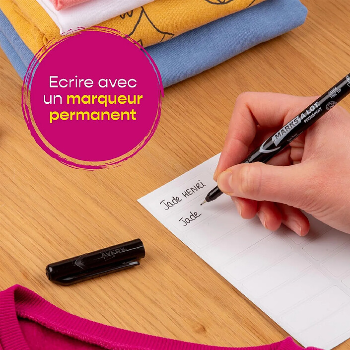 Acheter AVERY Sachet de 36 étiquettes vêtements génériques - 45 x 13 mm