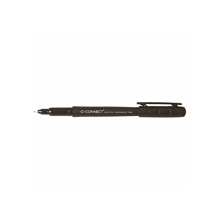 Q-CONNECT Stylo-feutre ohp pen permanent pointe fine multi-supports cd/dvd plastique noir x 100