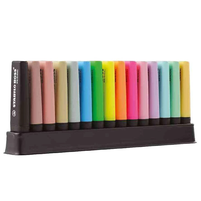 STABILO Surligneur BOSS ORIGINAL, set de table de 15