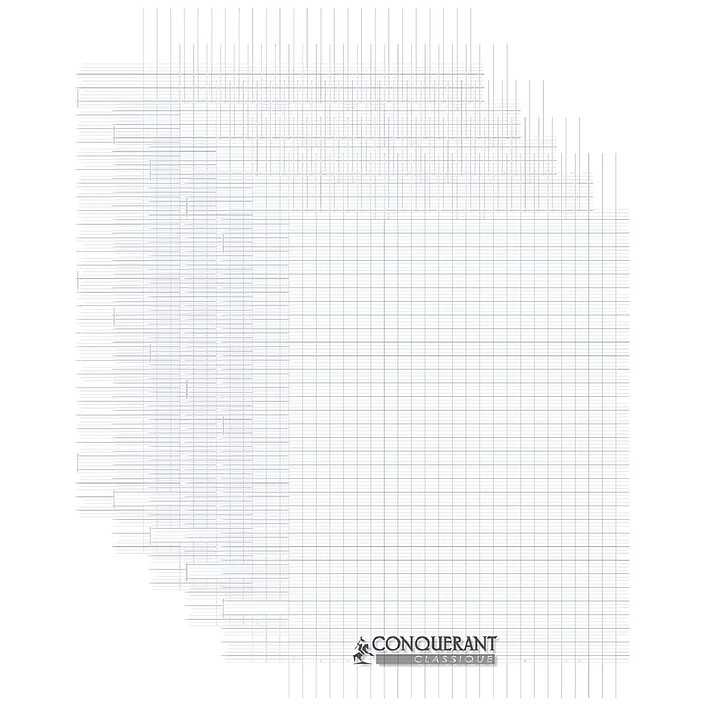 CONQUÉRANT Cahier conquérant polypro agrafé 24x32 cm 60P 90G grands carreaux incolore x 5