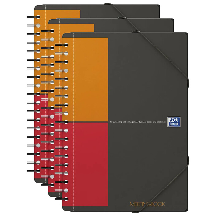 OXFORD MEETINGBOOK B5 160P 90g petits carreaux couverture polypro x 3