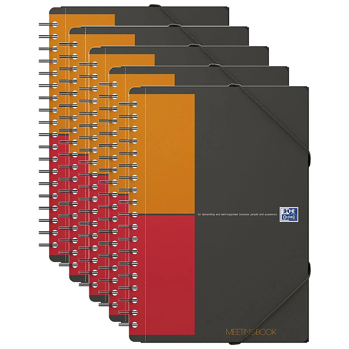 OXFORD MEETINGBOOK B5 160P 90g petits carreaux couverture polypro x 5