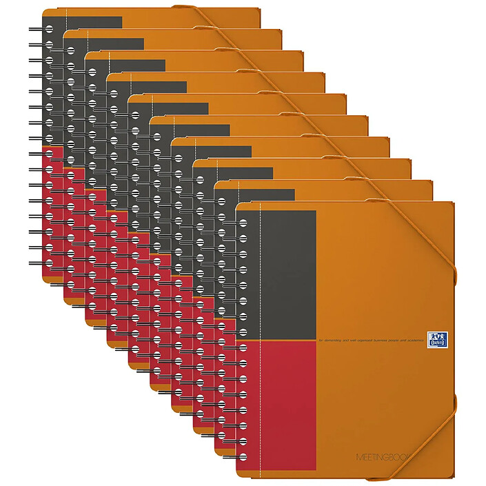 OXFORD MEETINGBOOK A5+ 90g lignée 6mm couverture polypro x 10