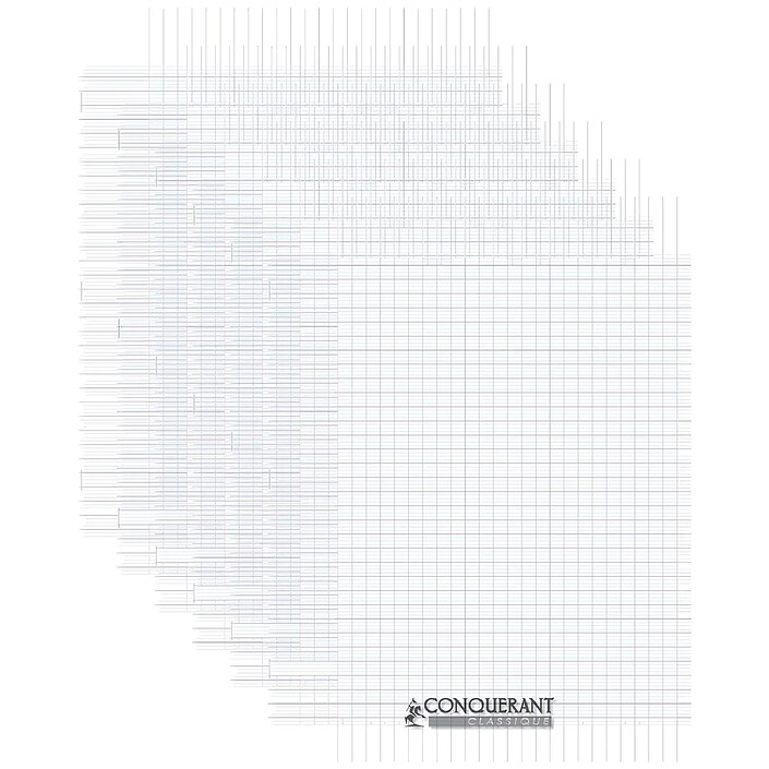 CONQUÉRANT Cahier conquérant polypro agrafé 24x32 cm 60P 90G grands carreaux incolore x 6