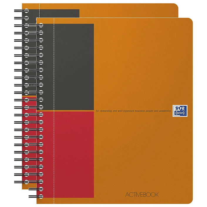 OXFORD Cahier ACTIVEBOOK Spiralé Polypro A5+ 160 pages 90g lignées x 2