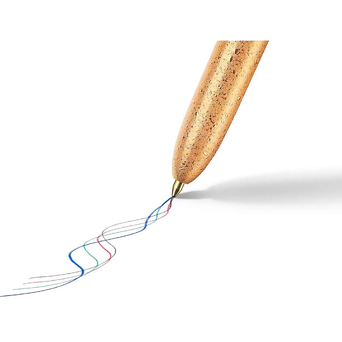 Avis BIC Stylo-bille bic 4 couleurs festif retractable rechargeable pointe moyenne corps blanc/doré x 12