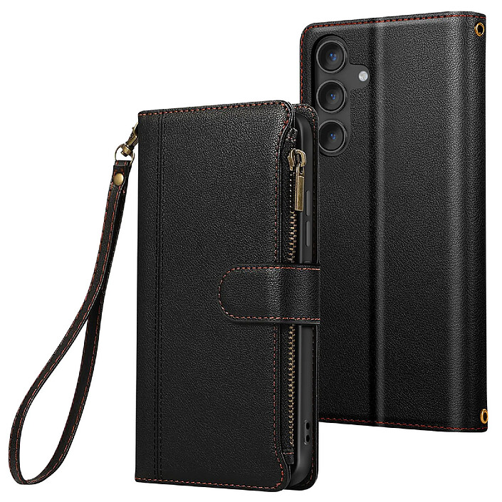 Avizar Étui Folio pour Samsung Galaxy S24 / S25 à Zip avec Bandoulière Amovible