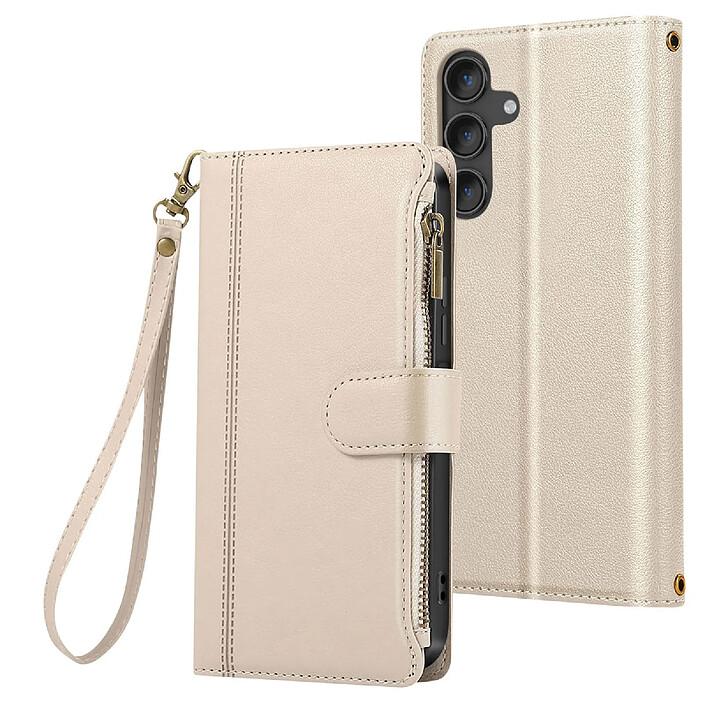 Avizar Étui Folio pour Samsung Galaxy S24 / S25 à Zip avec Bandoulière Amovible