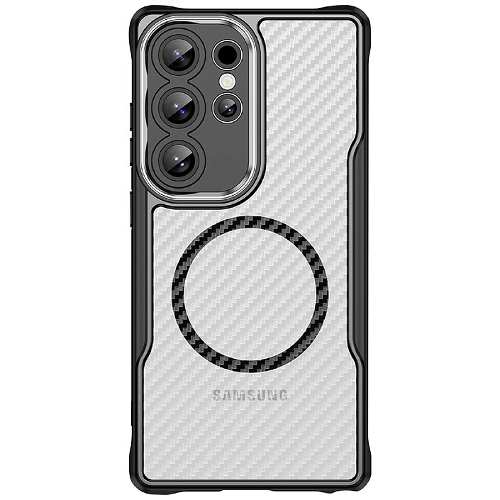 Avizar Coque pour Samsung Galaxy S24 Ultra MagSafe Antichocs Effet Carbone