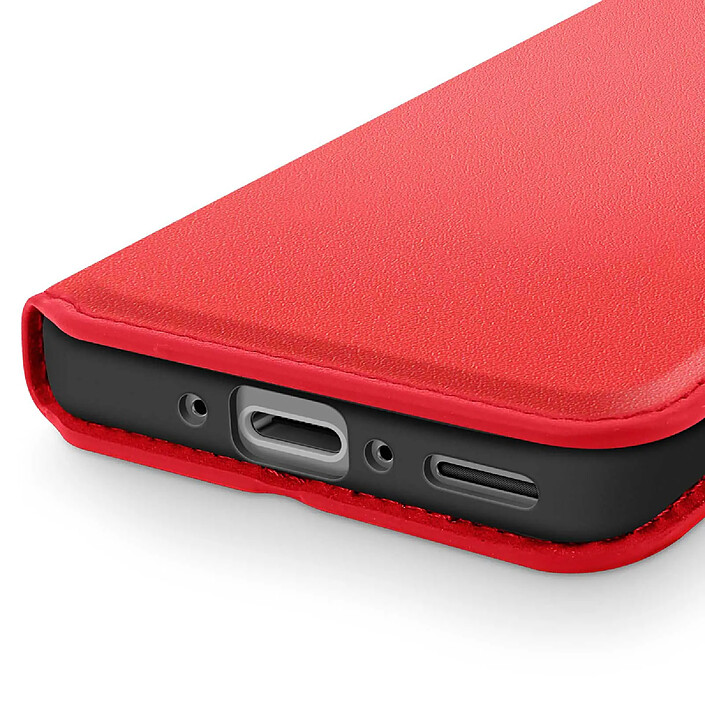 Avizar Étui pour Samsung Galaxy A56 avec Porte-cartes et Fonction Support Rouge pas cher