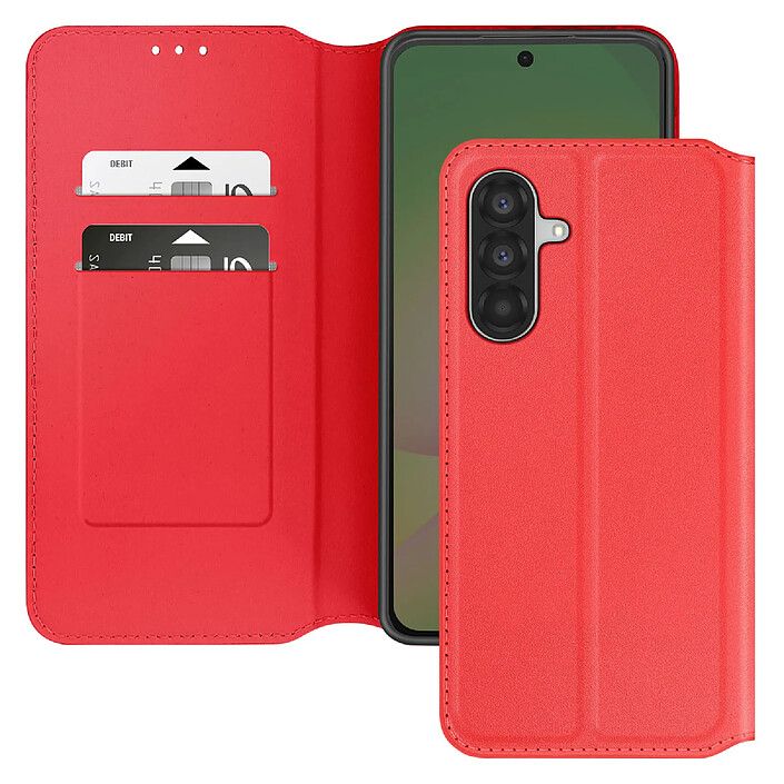 Avizar Étui pour Samsung Galaxy A56 avec Porte-cartes et Fonction Support Rouge