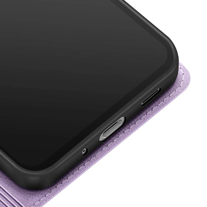 Avizar Étui Portefeuille pour Galaxy S25 Edge à Zip avec Dragonne Détachable Lavande pas cher