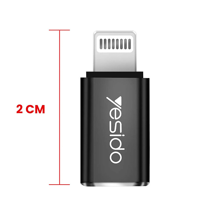 Yesido Adaptateur USB-C vers Lightning pour iPhone iPad Transfert et Charge Rapide Noir / Argent pas cher