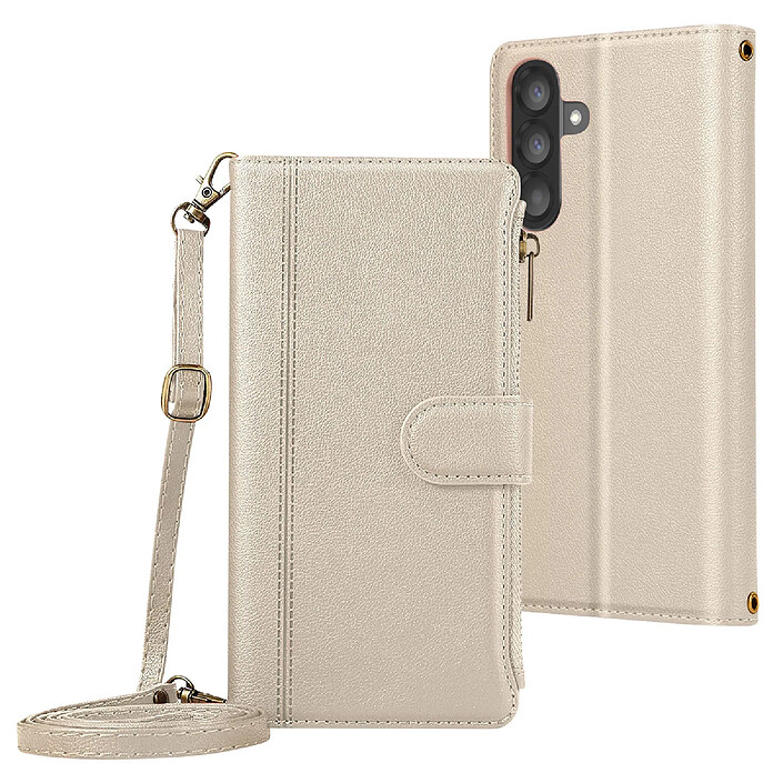 Avizar Étui Folio pour Samsung Galaxy A56 à Zip avec Bandoulière Amovible