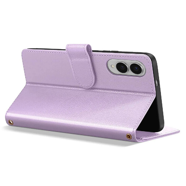 Avis Avizar Étui Portefeuille pour Galaxy S25 Edge à Zip avec Dragonne Détachable Lavande