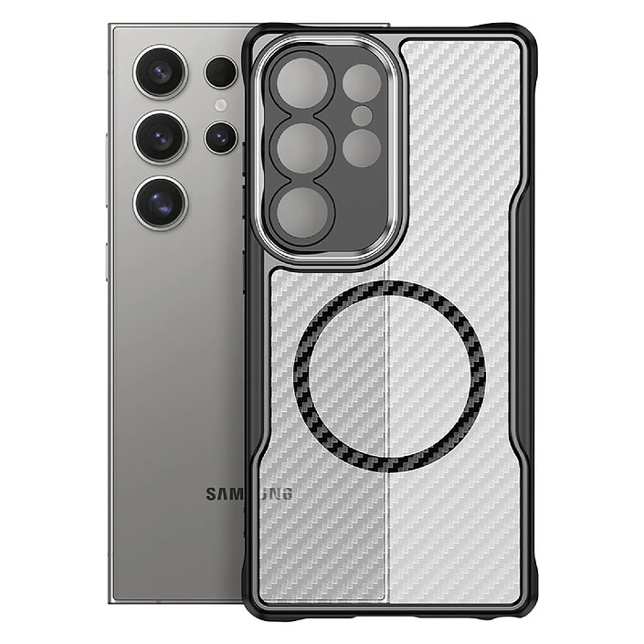Acheter Avizar Coque pour Samsung Galaxy S24 Ultra MagSafe Antichocs Effet Carbone