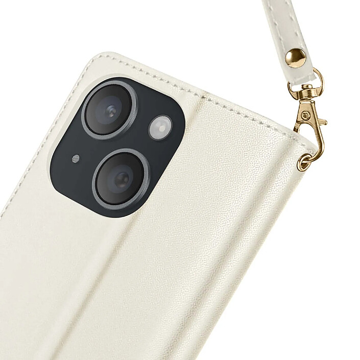 Avizar Étui Portefeuille pour iPhone 15 Texturé avec Support Vidéo et Porte-cartes pas cher