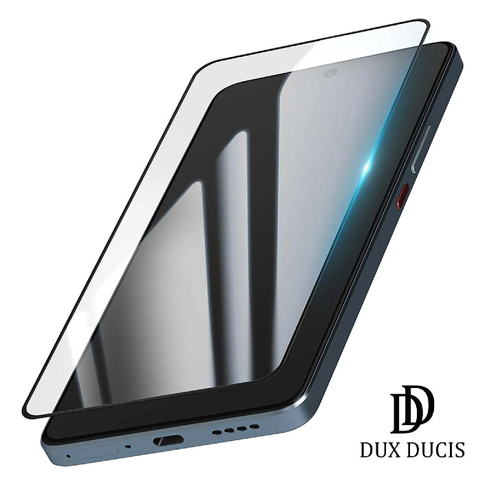 Dux Ducis Verre Trempé 9D pour Realme GT 7 / 7T Biseauté Ultra Résistant Antichoc Noir transparent