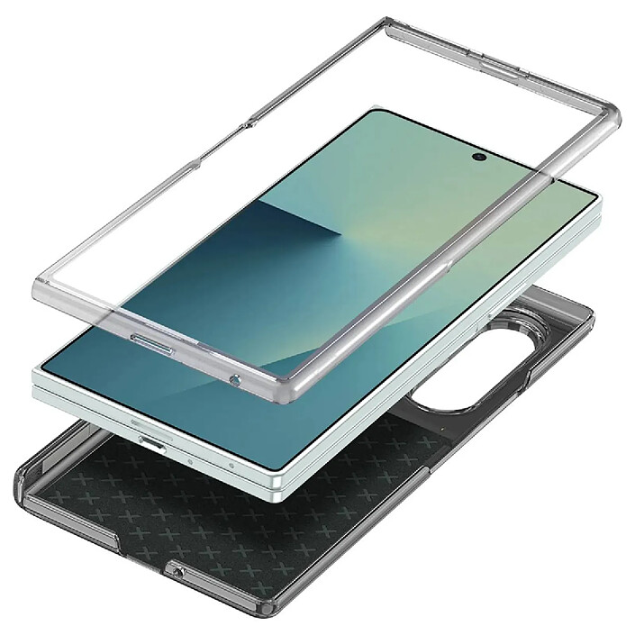 Dux Ducis Coque pour Galaxy Z Fold 7 avec Béquille Motif Étoilée et Verre Trempé Noir pas cher