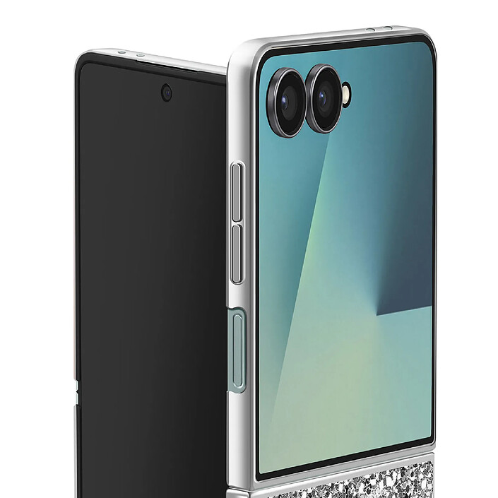 Avis Avizar Coque pour Samsung Galaxy Z Flip 7 Pailletée Scintillante Ultra-Chic Argent