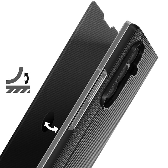 Acheter Avizar Étui Folio pour Galaxy Z Fold 7 Finition Texturé avec Fonction Support Noir