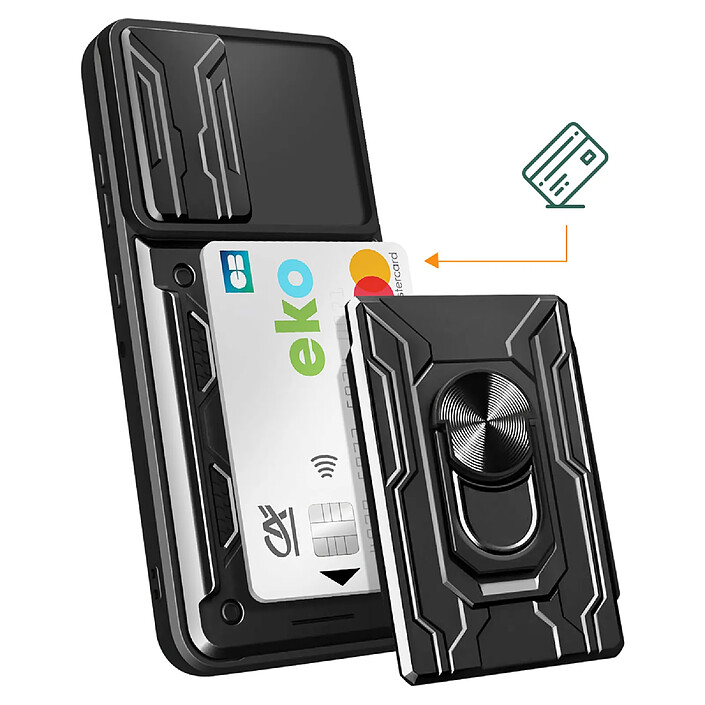 Avis Avizar Coque pour Motorola Edge 50 Neo et 60 Neo Cache Caméra / Support / Porte-cartes Noir