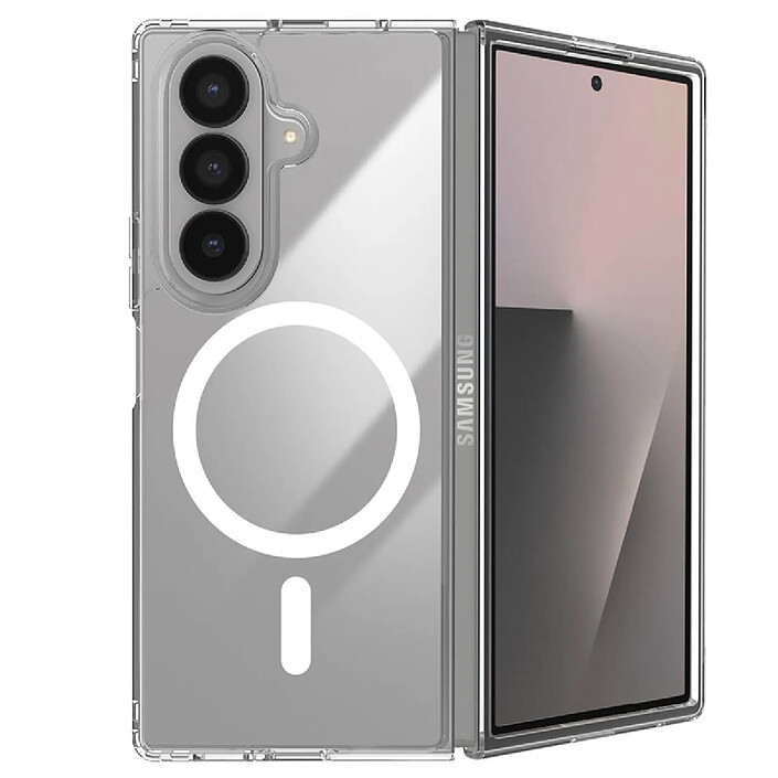 Avizar Coque MagSafe pour Galaxy Z Fold 7 Antichoc avec Support Magnétique Transparent