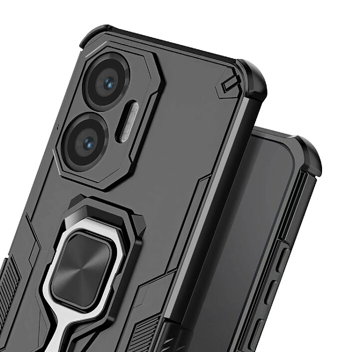 Acheter Avizar Coque pour Poco F7 Antichoc avec Anneau Rotatif et Support Intégré Noir