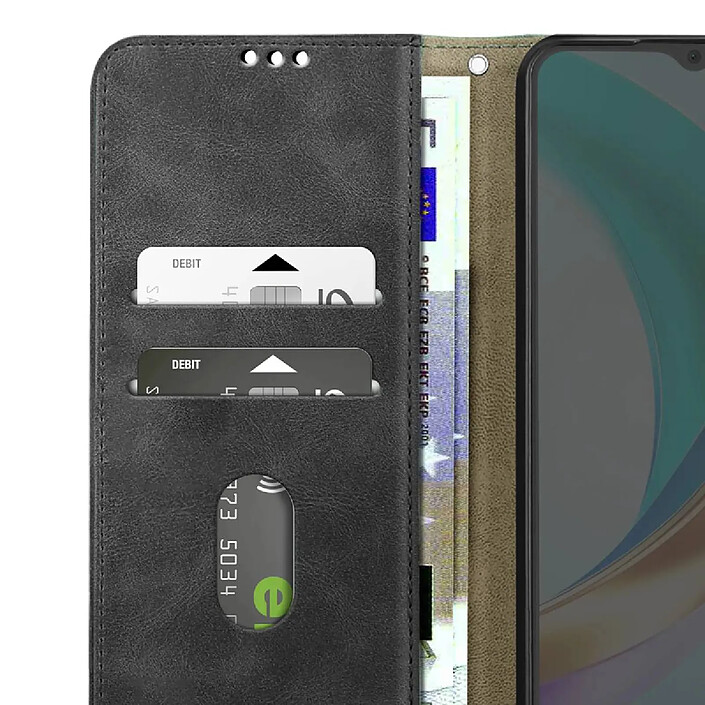 Avizar Étui Portefeuille pour Honor X6b Antichoc avec Support Vidéo Noir pas cher