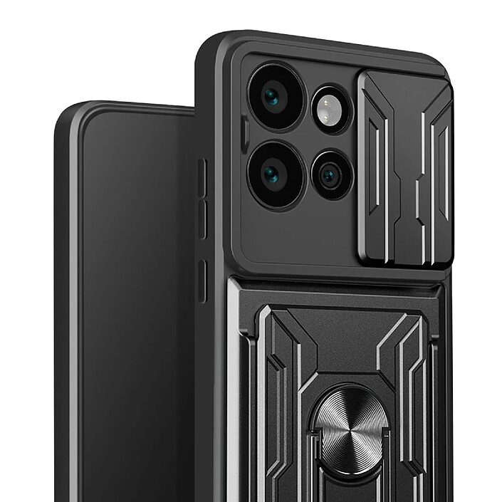 Avizar Coque pour Motorola Edge 50 Neo et 60 Neo Cache Caméra / Support / Porte-cartes Noir pas cher